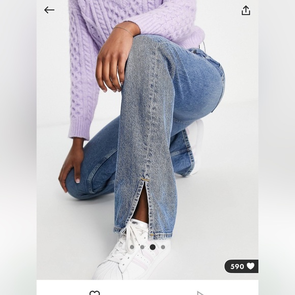 Pull&Bear Tall 90s straight leg jean with split hem - Picture 2 of 8